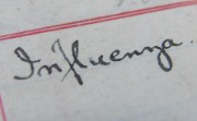 The word 'influenza' written in a 1918 staff ledger