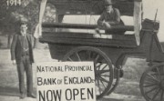 A temporary bank branch in action, 1914