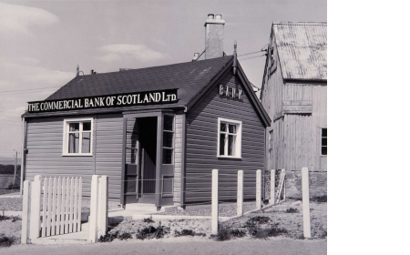 Second World War-era photograph of a bank branch