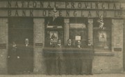 Staff outside Prestatyn branch on Armistice day, 11 November 1918