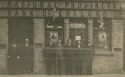 Staff outside Prestatyn branch on Armistice day, 11 November 1918 