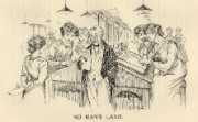 Cartoon from a staff magazine showing female clerks, 1916