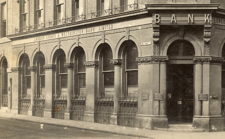 Historic photograph of a bank branch