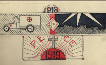 Anonymous sketch contrasting the perils of 1918 and hopes for 1919