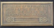 Photograph of London Moorgate branch Second World War memorial