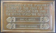 Photograph of Patricroft branch Second World War memorial