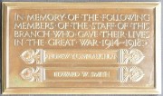 Photograph of Bishops Stortford branch First World War memorial