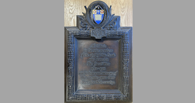 Photograph of London Law Courts Chancery Lane branch First World War memorial