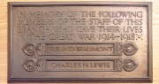 Photograph of London St James' Street branch First World War memorial