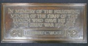 Photograph of London Islington branch First World War memorial