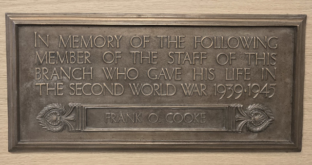 Photograph of Nantwich branch Second World War memorial