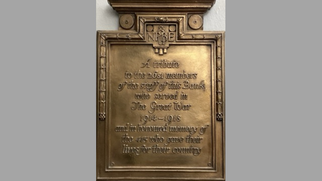 Photograph of Harrogate branch First World War memorial