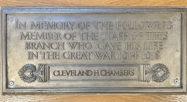 Photograph of Aldwych branch First World War memorial