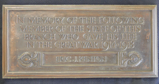 Photograph of Erith branch First World War memorial