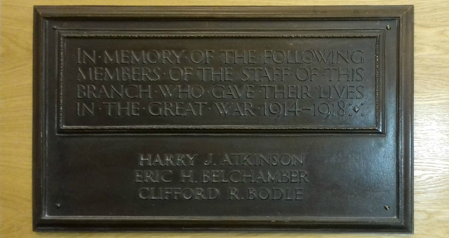 Photograph of Croydon branch First World War memorial Photograph of Croydon branch First World War memorial