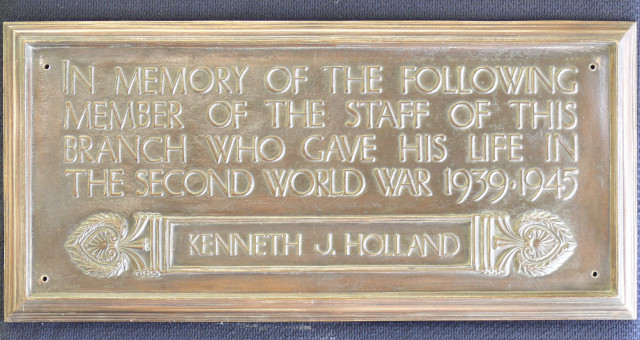 Photograph of London Harlesden branch Second World War memorial