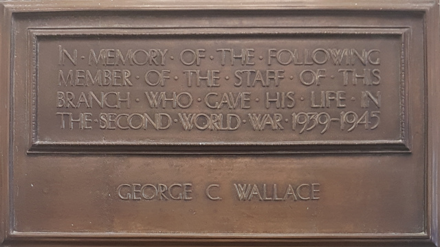 Photograph of London Shoreditch branch Second World War memorial Photograph of London Shoreditch branch Second World War memorial